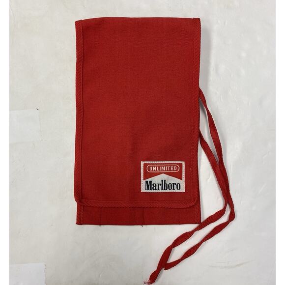 Vintage Marlboro Unlimited Red Tool Roll Pouch Organizer Promo Gear Bag Case - Picture 1 of 6